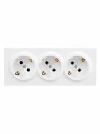 Розетка потрійна побутова із заземленням Lezard LETO IP20 білий 752-0200-127BUP