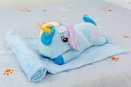 Плед с игрушкой №1068 Unicorn 100x160 см blue mane MirSon