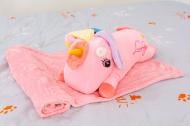 Плед с игрушкой №1069 Unicorn 100x160 см pink mane MirSon