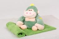 Плед с игрушкой №1070 Monkey 120x160 см green MirSon