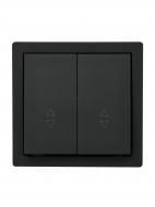 Выключатель проходной двухклавишный Lezard LETO антрацит 752-4200-106