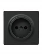 Розетка побутова без заземлення Lezard LETO IP20 антрацит 752-4200-121B