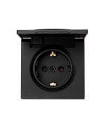 Розетка з кришкою побутова із заземленням Lezard LETO IP20 антрацит 752-4200-123B