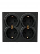 Розетка побутова із заземленням Lezard LETO IP20 антрацит 752-4200-127BDP