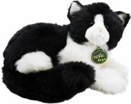 Мягкая игрушка Devik Кот лежачий 13 см черный с белым