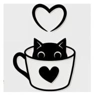 Панно декоративне Brushme Кошеня в чашці 45x25 см чорний Панно декоративне Brushme Кошеня в чашці 45x25 см чорний