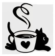 Панно декоративное Brushme Чашка с котенком 30x30 см черный Панно декоративное Brushme Чашка с котенком 30x30 см черный