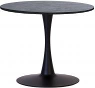 Стол обеденный Nowy Styl Peony 890x890x750мм угольный камень/черный