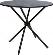 Стіл обідній Nowy Styl Aqua 900x900x797мм вугільний камінь/чорний