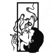 Панно декоративное Brushme Поцелуй и дым 45x25 см черный