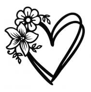 Панно декоративное Brushme Сердце с цветами 30x30 см черный