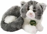 М'яка іграшка Devik Кіт лежачий 13 см світло-сірий із білим