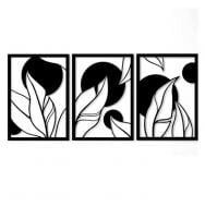 Панно декоративное Brushme Листья 25x45 см черный