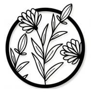 Панно декоративное Brushme Цветы d35 черный