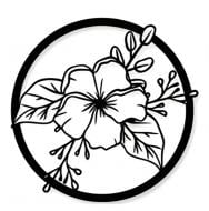 Панно декоративне Brushme Цвіт гібіскуса d35 чорний Панно декоративне Brushme Цвіт гібіскуса d35 чорний