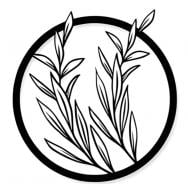 Панно декоративное Brushme Две веточки с листьями d35 черный