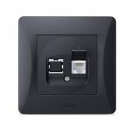 Розетка телефонная Videx Binera CAT3 IP20 черный графит VF-BNSK1TF3-BG