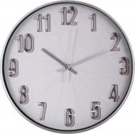 Часы настенные Silent 30 см белый с серебром