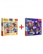 Набор пазлов Trefl 4 в 1 Disney Stitch The Movie Отпуск на Гавайях + Disney Elio Внеземные миссии 23059