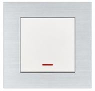Механізм вимикача одноклавішний HausMark Stelo з підсвіткою білий 501-0288-111