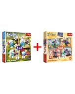 Набор пазлов Trefl 4 в 1 The Smurfs Жизнь в деревне смурфов + Disney Stitch The Movie Отпуск на Гавайях 56995 Набор пазлов Trefl 4 в 1 The Smurfs Жизнь в деревне смурфов + Disney Stitch The Movie Отпуск на Гавайях 56995
