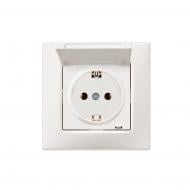 Механізм розетки із заземленням HausMark Stelo IP20 білий 501-0288-123B