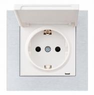 Механізм розетки із заземленням HausMark Stelo IP20 білий 501-0288-123B