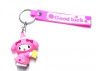 Брелок для ключей Китти розовый с ушками