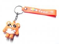 Брелок для ключей Медведь оранжевый