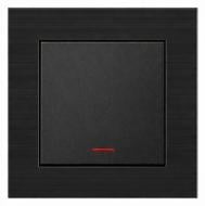 Механизм выключателя одноклавишный HausMark Stelo с подсветкой антрацит 501-4288-111