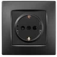 Механизм розетки с заземлением HausMark Stelo IP20 антрацит 501-4288-124B