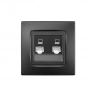 Механізм розетки комп’ютерна подвійна подвійна HausMark Stelo IP20 антрацит 501-4288-141