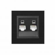 Механизм розетки компьютерная двойная двойная HausMark Stelo IP20 антрацит 501-4288-141