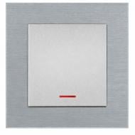 Механизм выключателя одноклавишный HausMark Stelo с подсветкой серебро 501-4388-111