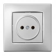 Механізм розетки без заземлення HausMark Stelo IP20 срібло 501-4388-121B