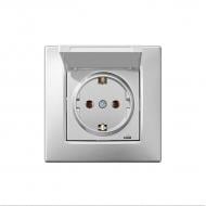 Механізм розетки із заземленням HausMark Stelo IP20 срібло 501-4388-123B