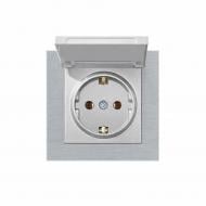 Механизм розетки с заземлением HausMark Stelo IP20 серебро 501-4388-123B