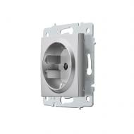 Механизм розетки с заземлением HausMark Stelo IP20 серебро 501-4388-124B