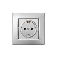 Механизм розетки с заземлением HausMark Stelo IP20 серебро 501-4388-124B