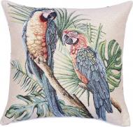 Наволочка декоративная Lefard Попугай 47x47 см бежевый с рисунком Home Textile