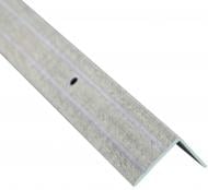 Порожек алюминиевый декорированный Braz Line рифленый с отверстиями 24,5х20x900 мм дуб беленый