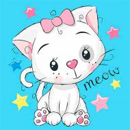 Картина по номерам Беленькая кошечка 15502-AC 30х30 см ART CRAFT