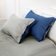 Наволочка Linen Organic Natural Aquamarine 50x70 см синий/серый MirSon