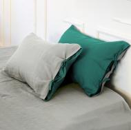 Наволочка Linen Organic Natural Green meadow 50x70 см серый/зеленый MirSon Наволочка Linen Organic Natural Green meadow 50x70 см серый/зеленый MirSon