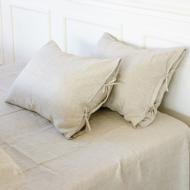 Наволочка Linen Organic Natural Grey sky 60x60 см темно-бежевий MirSon
