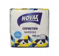 Серветки столові Novax 24х24 см білий 100 шт.