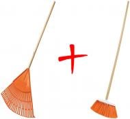 Набор садового инструмента грабли веерные Truper EP-26F + метла Truper 1200мм, 300мм х 130мм