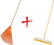 Набор садового инструмента грабли веерные Truper EP-26F + щетка для улицы Truper CEPI-50