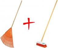 Набор садового инструмента грабли веерные Truper EP-26F + щетка для улицы Truper CEPI-40