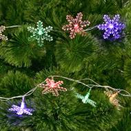 Электрогирлянда линейная Разноцветные снежинки LD030M-SW встроенный светодиод (LED) 30 ламп 3 м